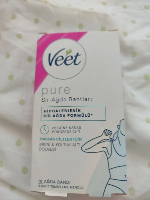Veet Pure Hipoalerjenik Sir Ağda Bandı 16’lı Bikini & Koltuk Altı Bölgesi İçin Temizleme Mendili