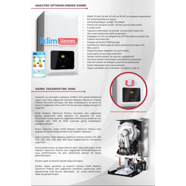 Airfel Maestro Optimum 20/24 Tam Yoğuşmalı Kombi