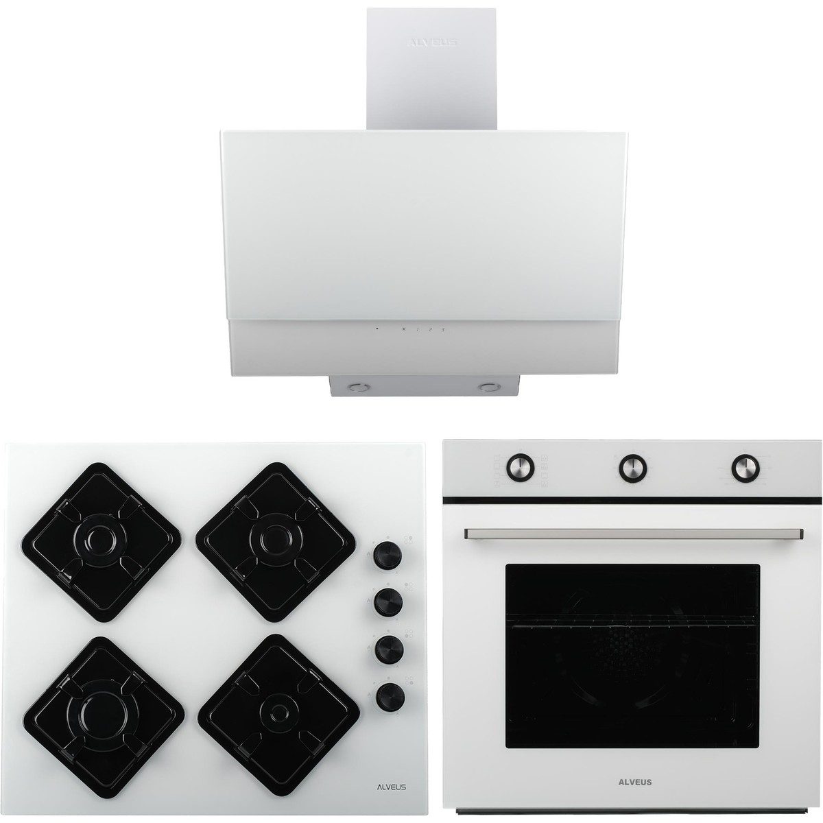Alveus Lumera 615 Beyaz Turbo/soğutma Fanlı 3'lü Ankastre Set HBCV0000I2W943