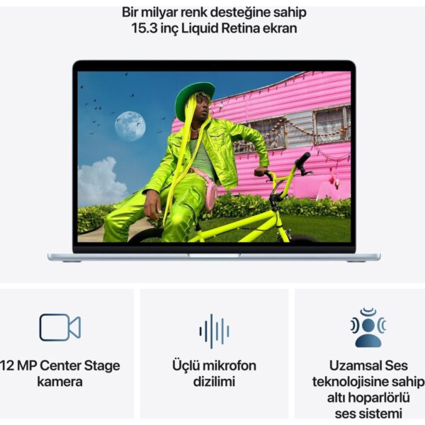 Apple MacBook Air M5 16GB 512GB SSD macOS 15″ Taşınabilir Bilgisayar Gök Mavisi MDVQ4TU/A