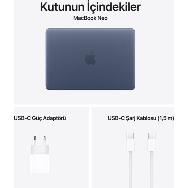 Apple MacBook Neo A18 Pro 8GB 512GB SSD macOS 13″ Taşınabilir Bilgisayar Indigo MHFG4TU/A