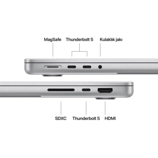 Apple MacBook Pro M5 Pro 24GB 1TB SSD macOS 14″ Taşınabilir Bilgisayar Gümüş MGDN4TU/A