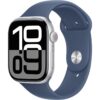 Apple Watch Series 10 GPS, 46 mm Gümüş Rengi Alüminyum Kasa ve Kot Rengi Spor Kordon – M/L