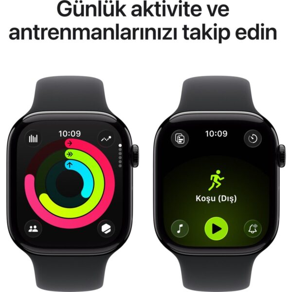 Apple Watch Series 11 Gps + Cellular, 42 mm Alüminyum kasa ve Siyah Spor kordon – S/m