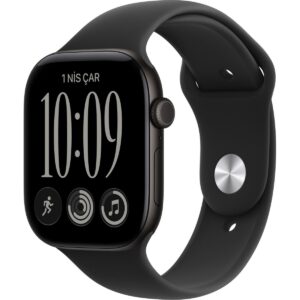 Apple Watch Series 12 Gps, 42 mm Alüminyum Kasa ve Spor Kordon - S/m Siyah