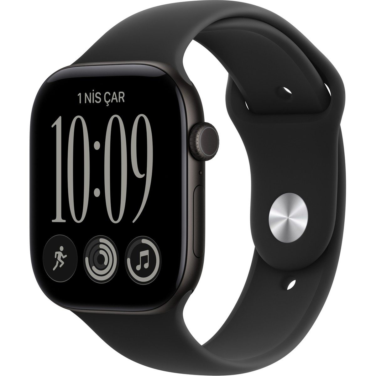 Apple Watch Series 12 Gps, 42 mm Alüminyum Kasa ve Spor Kordon - S/m Siyah