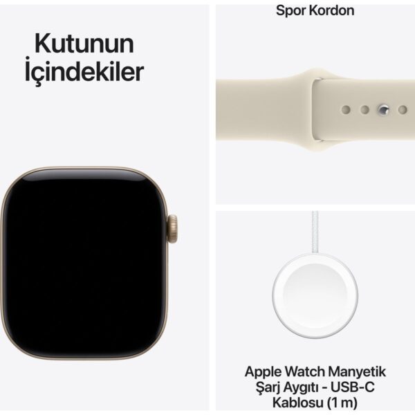 Apple Watch Series 12 Gps + Cellular, Uçuk Altın Rengi Alüminyum Kasa ve Kum Beji Spor Kordon – S/m