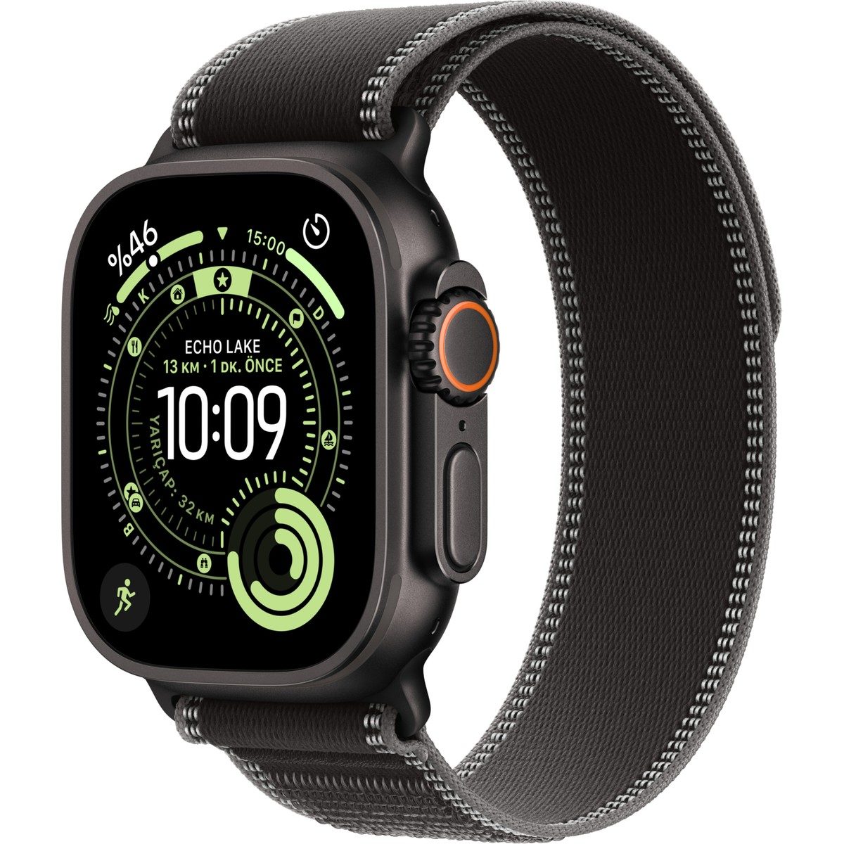 Apple Watch Ultra 3 Gps + Cellular, 49 mm Siyah Titanyum Kasa ve Siyah/kömür Trail loop - S/m HBCV0000A11QU3