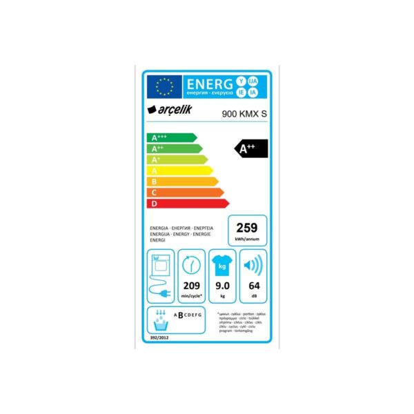 Arçelik 900 KMX S 9 Kg Isı Pompalı Kurutma Makinesi A++ Enerji Sınıfı ile 15 Program Özelliği