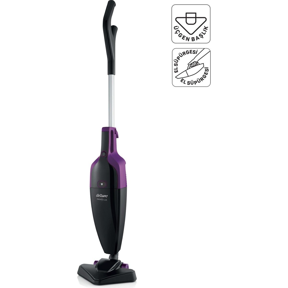 Arzum AR4075 Pronto Lux 2‘si 1 Arada Dikey Elektrikli Süpürge 800W, 1,5 L Toz Haznesi, Mürdüm HBV00000Q15SE