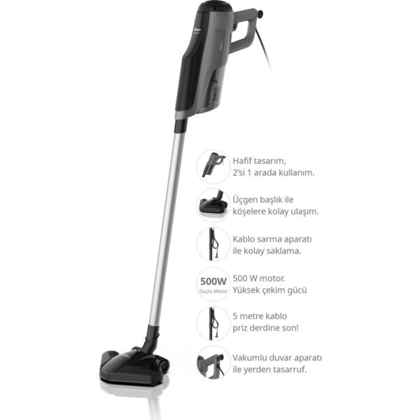 Arzum AR4111 Gırgır Neo 2’si 1 Arada Toz Torbasız Dikey Elektrikli Süpürge 1 L Toz haznesi, 500W, Siyah