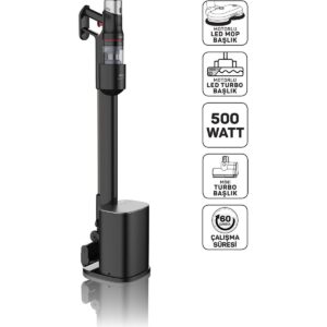 Arzum AR4211 MagiClean FlexBin İstasyonlu Dikey Şarjlı Süpürge 500W, BLDC Motor, Siyah HBCV0000ALKZLO