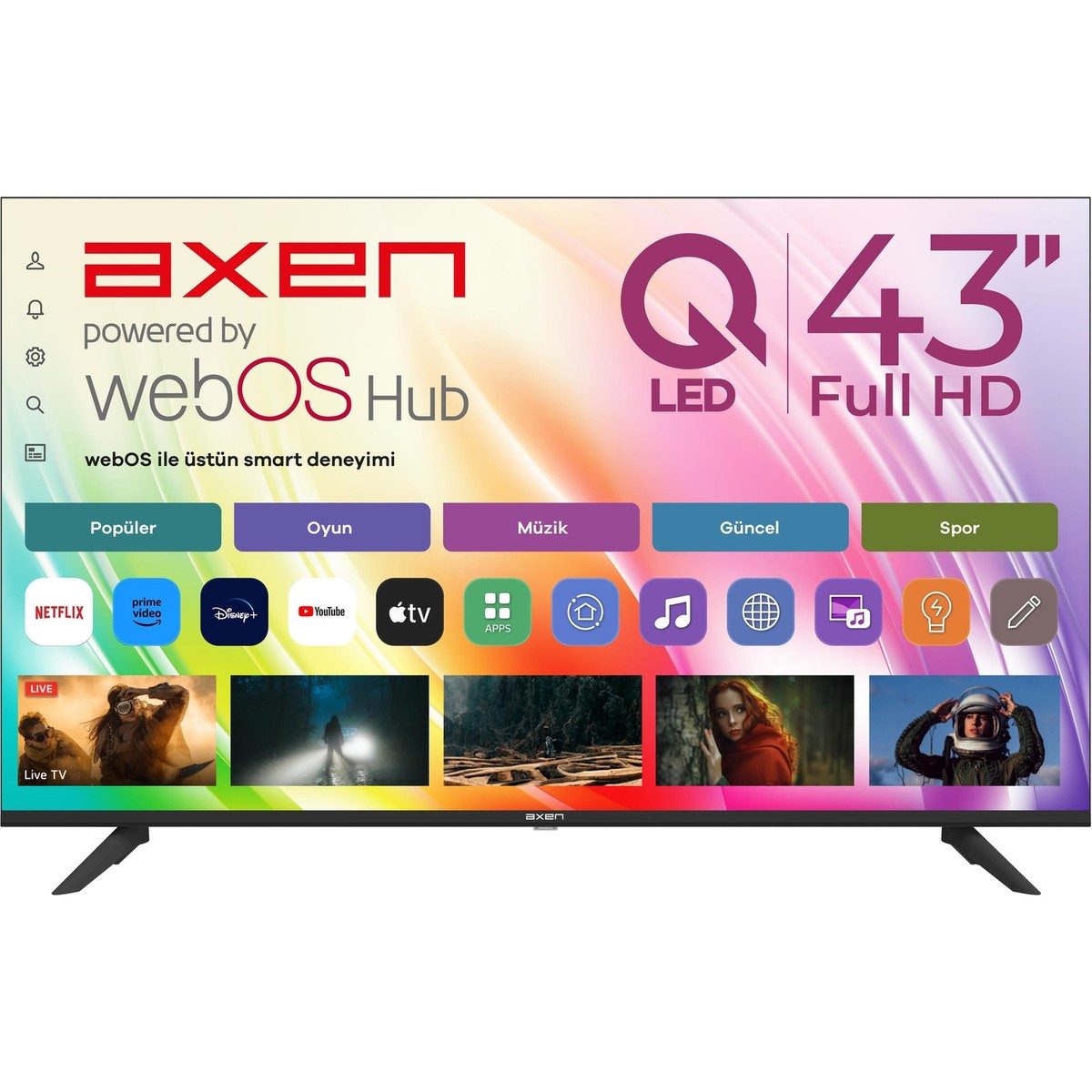 Axen AX43QFMLN-W02S 43" 109 Ekran Uydu Alıcılı Full HD QLED Smart TV HBCV0000EP0K80