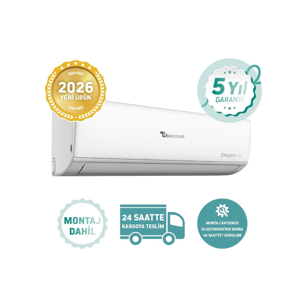 Baymak Elegant Aır 12000 Btu A++ İnverter Klima (Montaj Dahil) HBCV0000DSWTZB