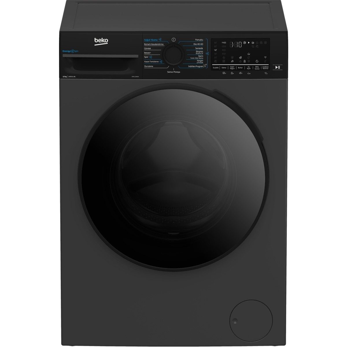 Beko CMX 12140 A 12 Kg Çamaşır Makinesi Antrasit Renk A Enerji Sınıfı 1400 Devir Hızı HBCV00009SBSZD
