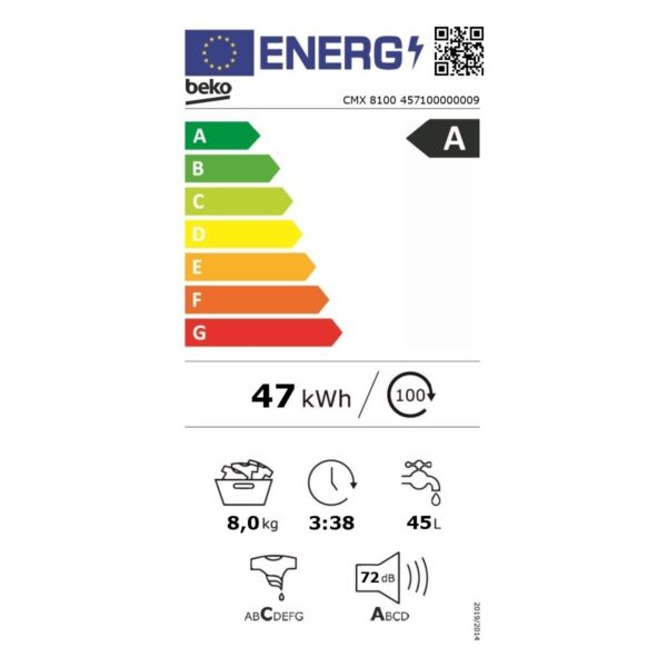 Beko CMX 8100 8 kg Beyaz Çamaşır Makinesi 1000 Devir Hızı ile Etkili Yıkama