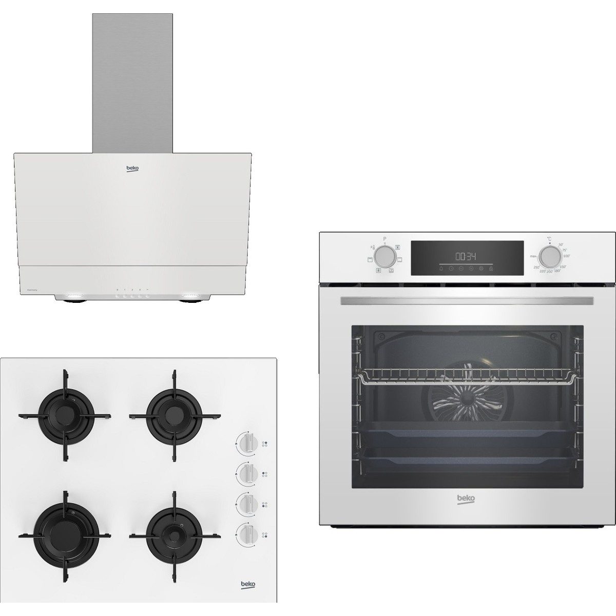 Beko New White Star 3 Lü Ankastre Set 688 ( Bfc 331 B - Bocd T 6012 Eb - Bde 6050 Hb ) HBCV0000J71MRU