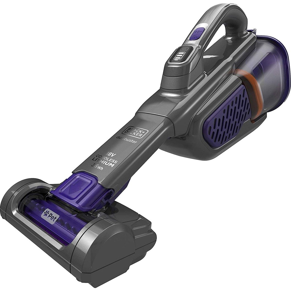 Black & Decker BHHV520BFP-QW 18V Şarjlı Standard Girişli Pet Başlıklı Uzayabilen El Süpürgesi HBCV00000OENC4