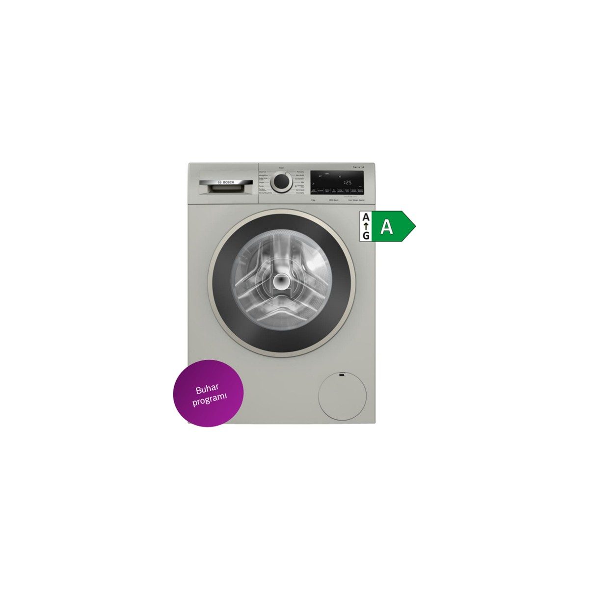 Bosch WGA142ZXTR 9 Kg Yıkama Kapasiteli 1200 Devir Enerji Sınıfı A Çamaşır Makinesi Gri HBCV00004MWAPD