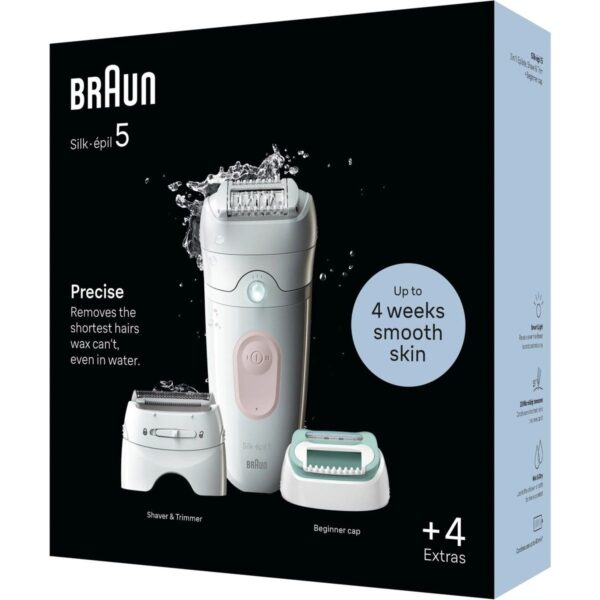 Braun Silk-Épil 5 5-050 Epilatör – Hassas ve Etkili Tüy Alma, Islak/Kuru Kullanım, Acısız Epilasyon