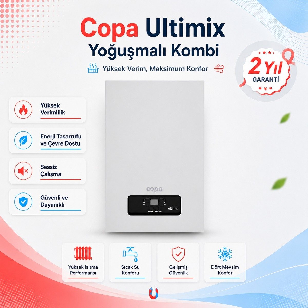 Copa Ultimix Premix 24/24 Kw Tam Yoğuşmalı Kombi (Baca Seti Dahil) HBCV0000FRJDYO