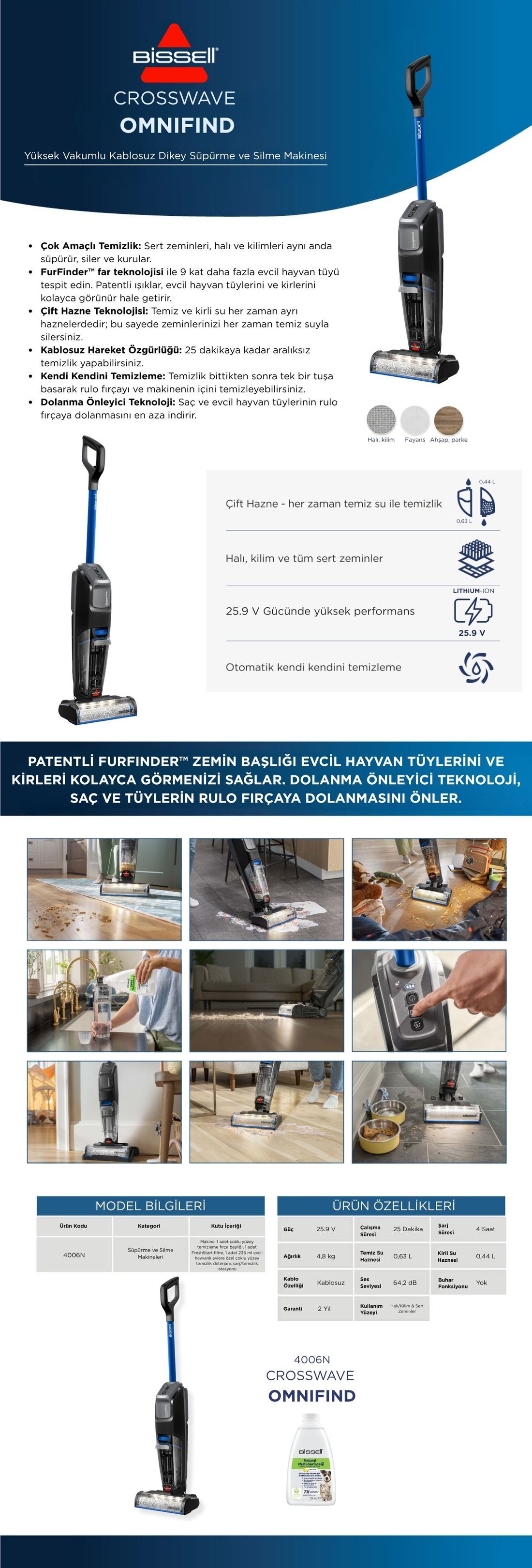 Crosswave Omnifind Islak&kuru Süpürme ve Silme Makinesi