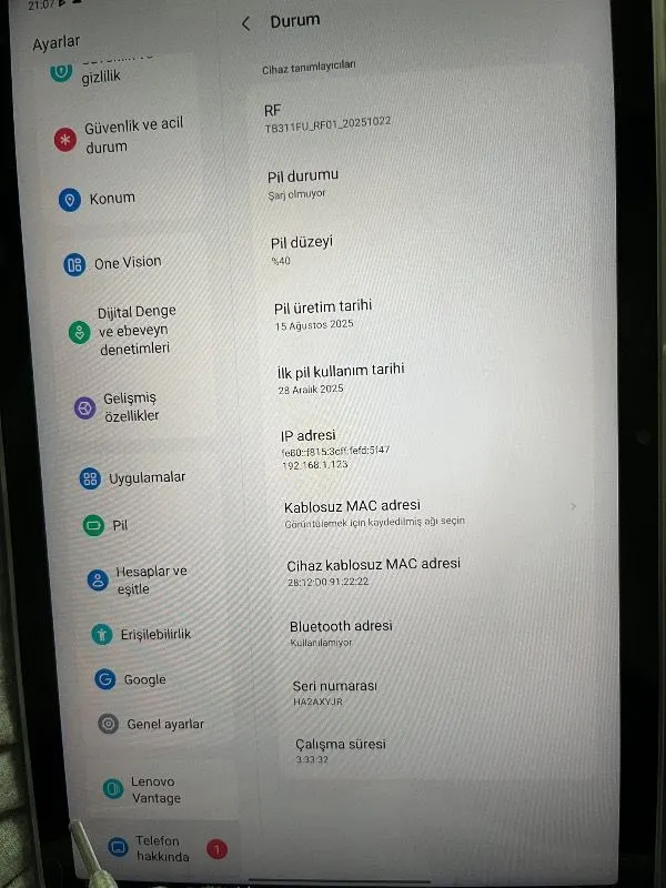 Lenovo Tab M10 10.1” 4/128GB ZAEH0039TR Tablet