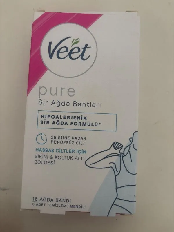 Veet Pure Hipoalerjenik Sir Ağda Bandı 16’lı Bikini & Koltuk Altı Bölgesi İçin Temizleme Mendili