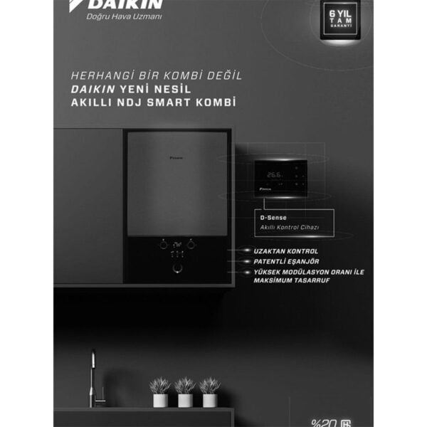 Daikin Ndj Smart Premix 35 kW Tam Yoğuşmalı Kombi + Hermetik Baca Isıtma Tekniği