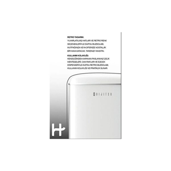Dijitsu DB120RWH E 93 lt Statik Retro Beyaz Buzdolabı Mekanik Kontrol Paneli ile