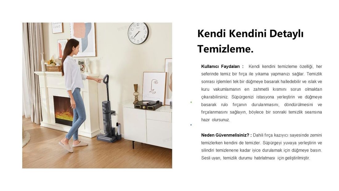 Dreame H12 Core Islak/Kuru Süpürge Hafif ve Akıllı Süpürge ve Paspas, Akıllı Kir Algılama, Otomatik Kendi Kendini Temizleme, Ahşap Vinil ve Sert Zeminler