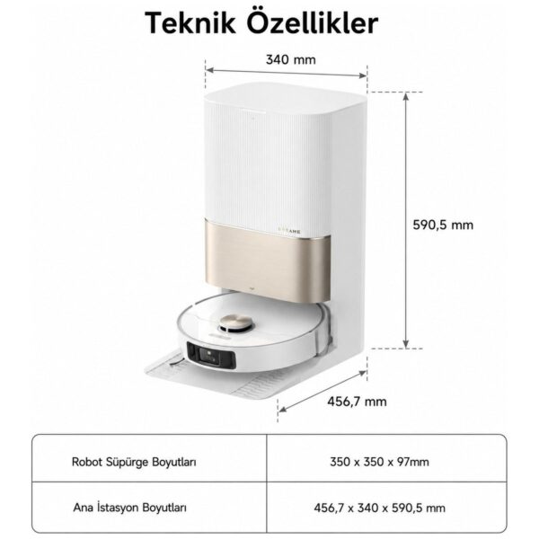 Dreame L10s Pro Gen 2 Robot Süpürge Beyaz, 7.000PA Emiş Gücü