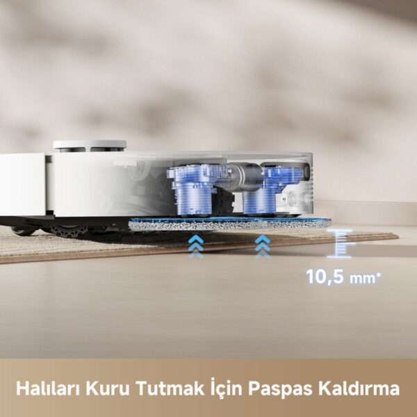 Dreame L40 Ultra CE Robot Süpürge Beyaz, 13.000Pa Emiş Gücü, Özel Halı Temizliği Stratejisi Gücü, Duoscrub™ Paspaslama Sistemi