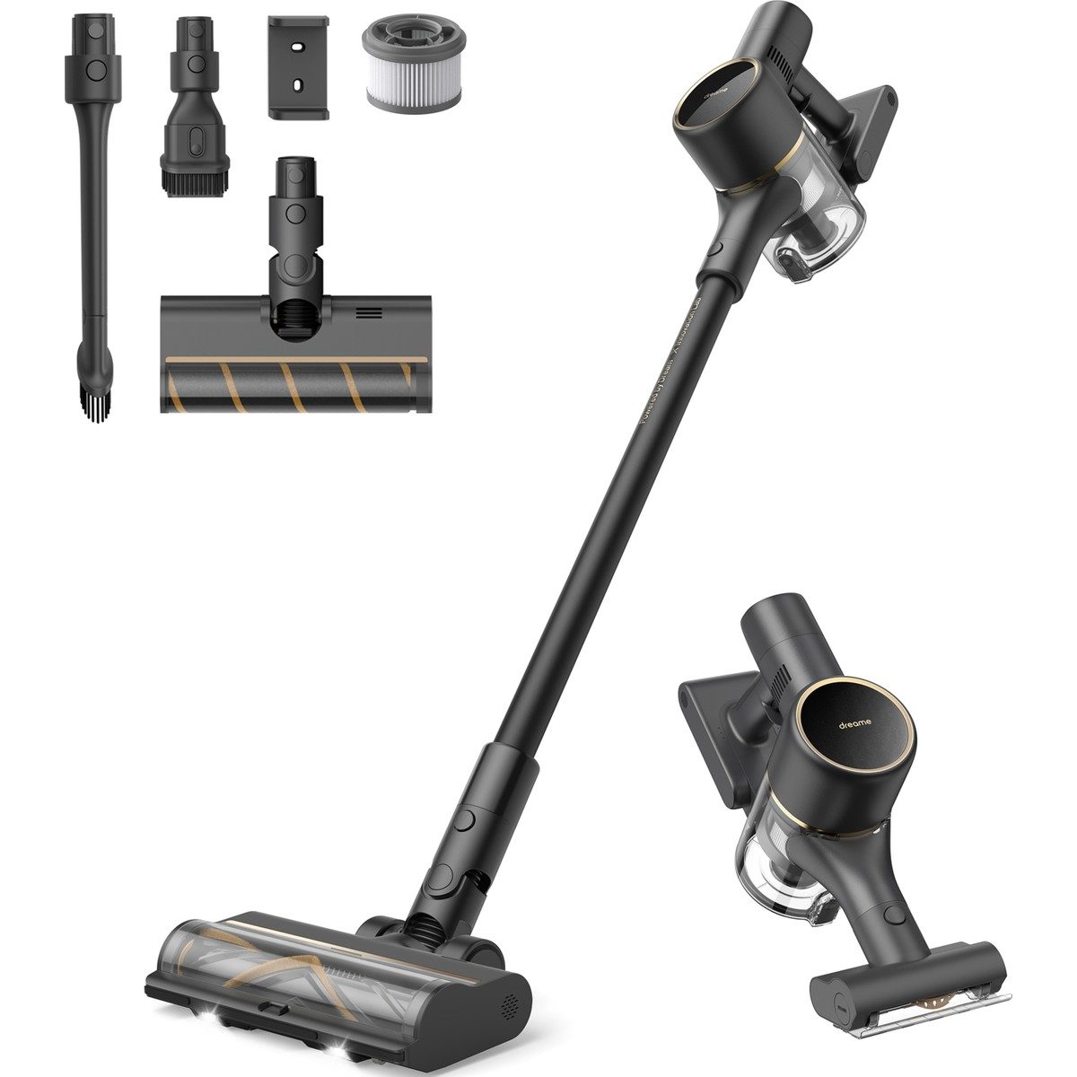 Dreame R10 Pro Dikey Süpürge, 65 Dakika Uzun Çalışma Süreli Dikey Süpürge, Hafif ve Anti-Tangle özellikli, Sert Zemin, Halı ve Evcil Hayvan Tüyleri için 150 AW Güçlü Emişli El Süpürgesi HBCV000054H8JG