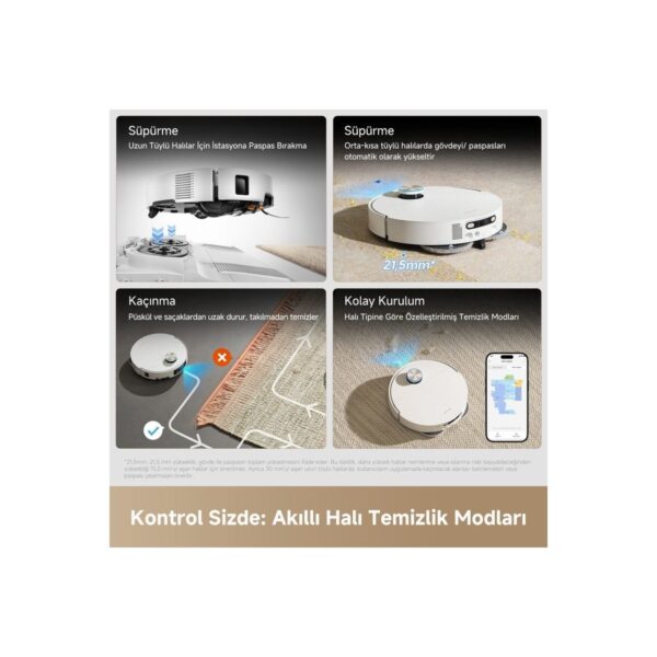 Dreame X60 Ultra Complete Robot Süpürge Beyaz, 35.000PA Emiş Gücü