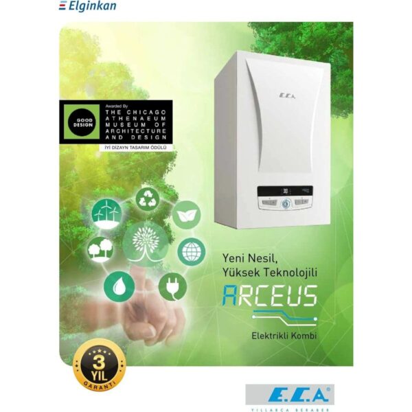 E.C.A. Arceus 24 Kw Elektrikli Kombi Hermetik Baca Tipi Isıtma Tekniği