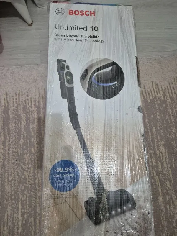 Bosch BCS1041WAC Unlimited 10 Dikey Şarjlı Süpürge, 0,4 Litre Toz Haznesi ve Güçlü Emiş Teknolojisi