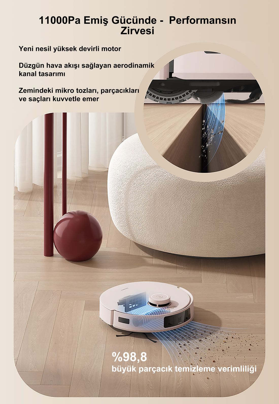 Ecovacs Deebot Akıllı Robot Süpürge ve Paspas 20.000Pa Emiş Gücü