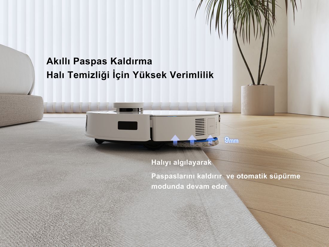 Ecovacs Deebot Akıllı Robot Süpürge ve Paspas 20.000Pa Emiş Gücü