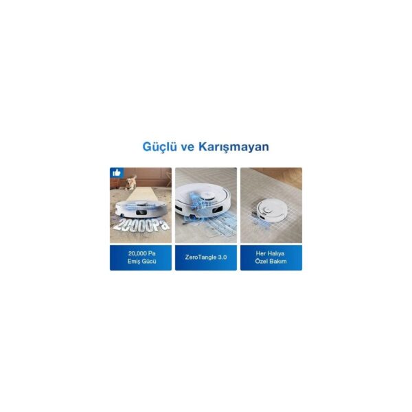 Ecovacs Deebot Akıllı Robot Süpürge ve Paspas 20.000Pa Emiş Gücü