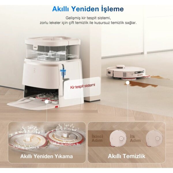 ECOVACS DEEBOT T30 Omni Pro Robot Süpürge ve Paspas, 11.000 Pa Emiş Gücü, Otomatik Toz Boşaltma, Sıcak Hava ile Kurutma, 200 Dakikaya Kadar Çalışma , Evcil Hayvan Tüyleri ve Halılar İçin Temizlik