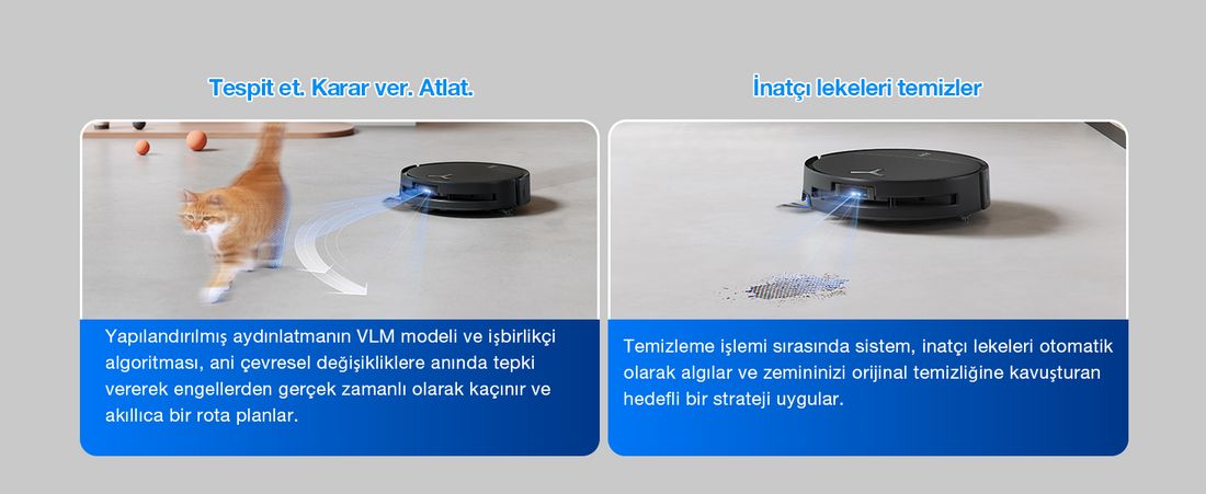 Ecovacs DEEBOT T80S Omni Robot Süpürge ve Paspas, 24.800 Pa Emiş Gücü, OZMO Roller 2.0 Paspas, ZeroTangle 3.0 Dolaşma Önleme, Triple Lift Özelliği, Sıcak Su ile Paspas ve Sıcak Hava ile Kurutma