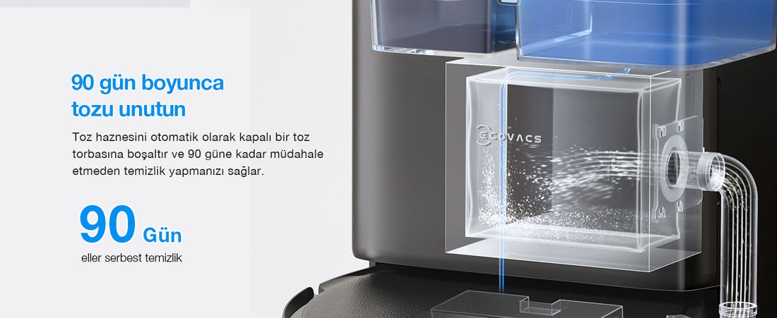 Ecovacs DEEBOT T80S Omni Robot Süpürge ve Paspas, 24.800 Pa Emiş Gücü, OZMO Roller 2.0 Paspas, ZeroTangle 3.0 Dolaşma Önleme, Triple Lift Özelliği, Sıcak Su ile Paspas ve Sıcak Hava ile Kurutma