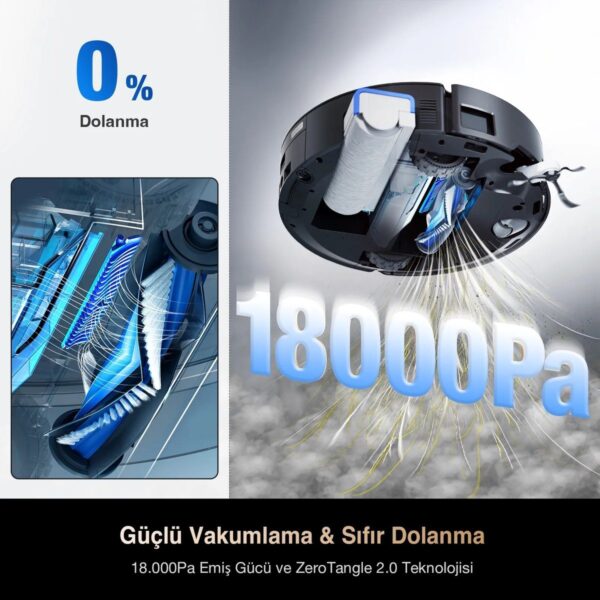 Ecovacs Deebot X8 Pro Omni Siyah Robot Süpürge ve Paspas 18000 Pa Emiş Gücü