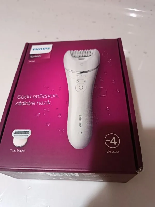 Philips BRE710/05 Epilatör (Yüz+Koltuk alti+Bikini Bölgesi+Bacak)Islak-Kuru,Işıklı,Kablosuz