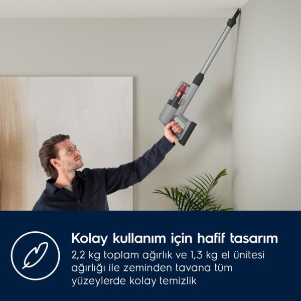 Electrolux EP71AB14UG Animal 700 Serisi Çok Hafif(2.2 Kg) ve Güçlü Dikey Şarjlı Süpürge- 10 Yıl Motor Garantili