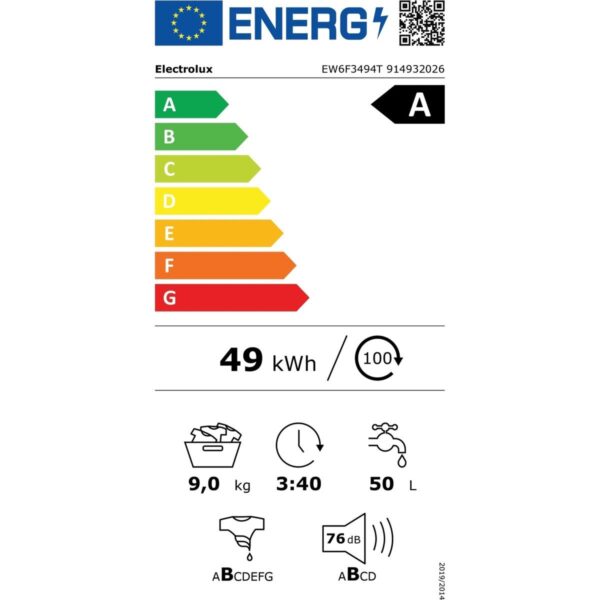 Electrolux EW6F3494T 9kg 1400 Devir A Enerji Sınıfı Çamaşır Makinesi