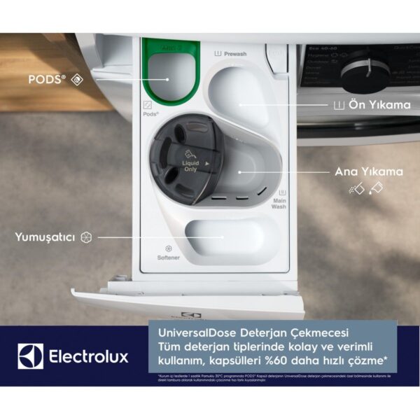 Electrolux EW7F4404UT 700 Serisi Steamcare 11 kg 1400 Devir A Sınıfı -%30 Universaldose Çamaşır Makinesi