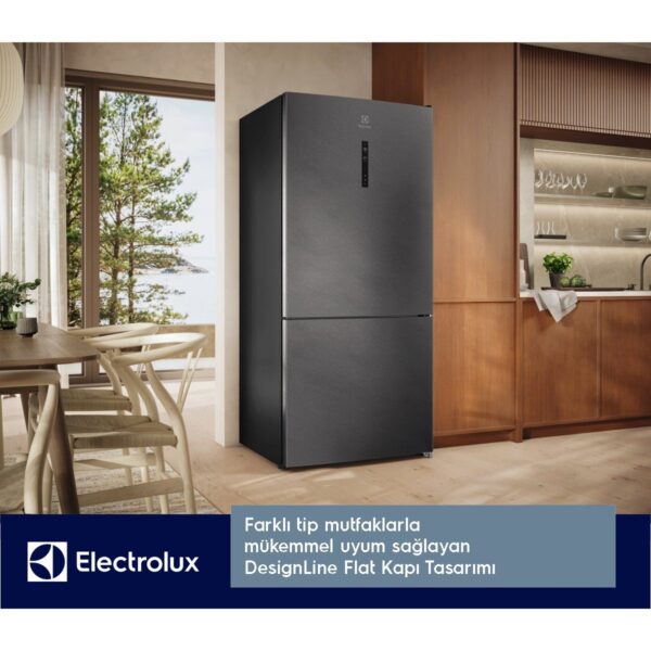 Electrolux LNT7MD58B 700 Serisi TwinTech No Frost D Enerji Sınıfı Inverter Alttan Donduruculu Buzdolabı Koyu Inox