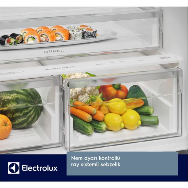 Electrolux LNT7MD58B 700 Serisi TwinTech No Frost D Enerji Sınıfı Inverter Alttan Donduruculu Buzdolabı Koyu Inox